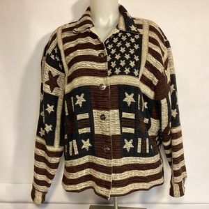 Stars and Stripes Women’s Cotton Jacket Don’t Mess With Texas size large